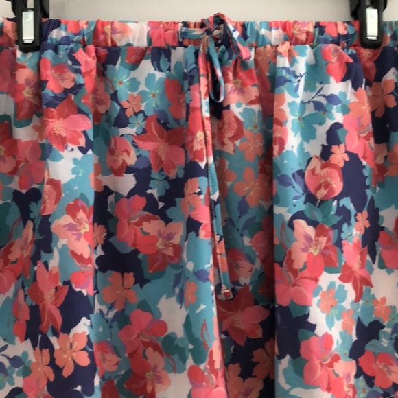 Sunsets Multi Flower Bed Pockets Seaside Skirt MED - Picture 3 of 8